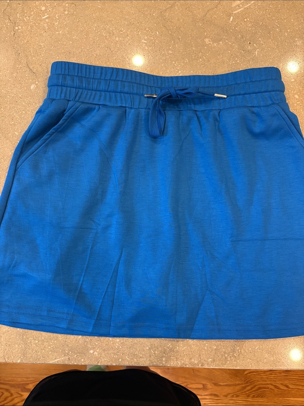 Women's Blue Drawstring Casual Skirt